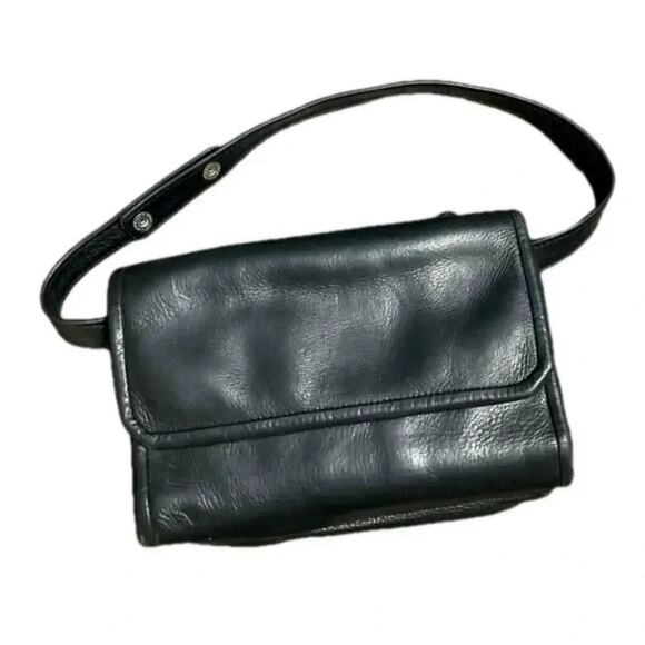 Vintage Leather Clutch Soft Supple Rain Guarded Black - Picture 9 of 15